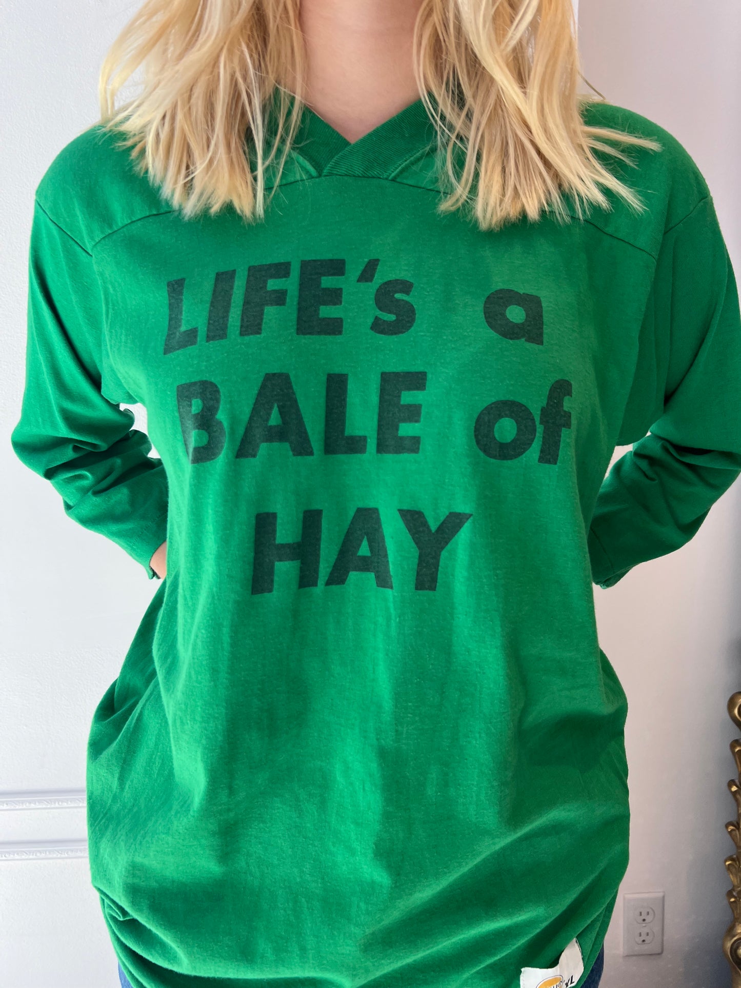 70s “Life’s a Bale of Hay” Football Jersey Style Shirt