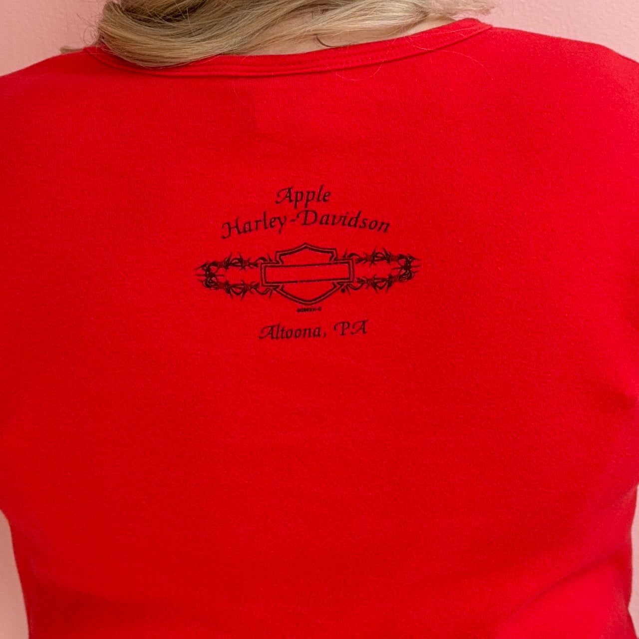 Red Harley Davidson Baby Tee y2k