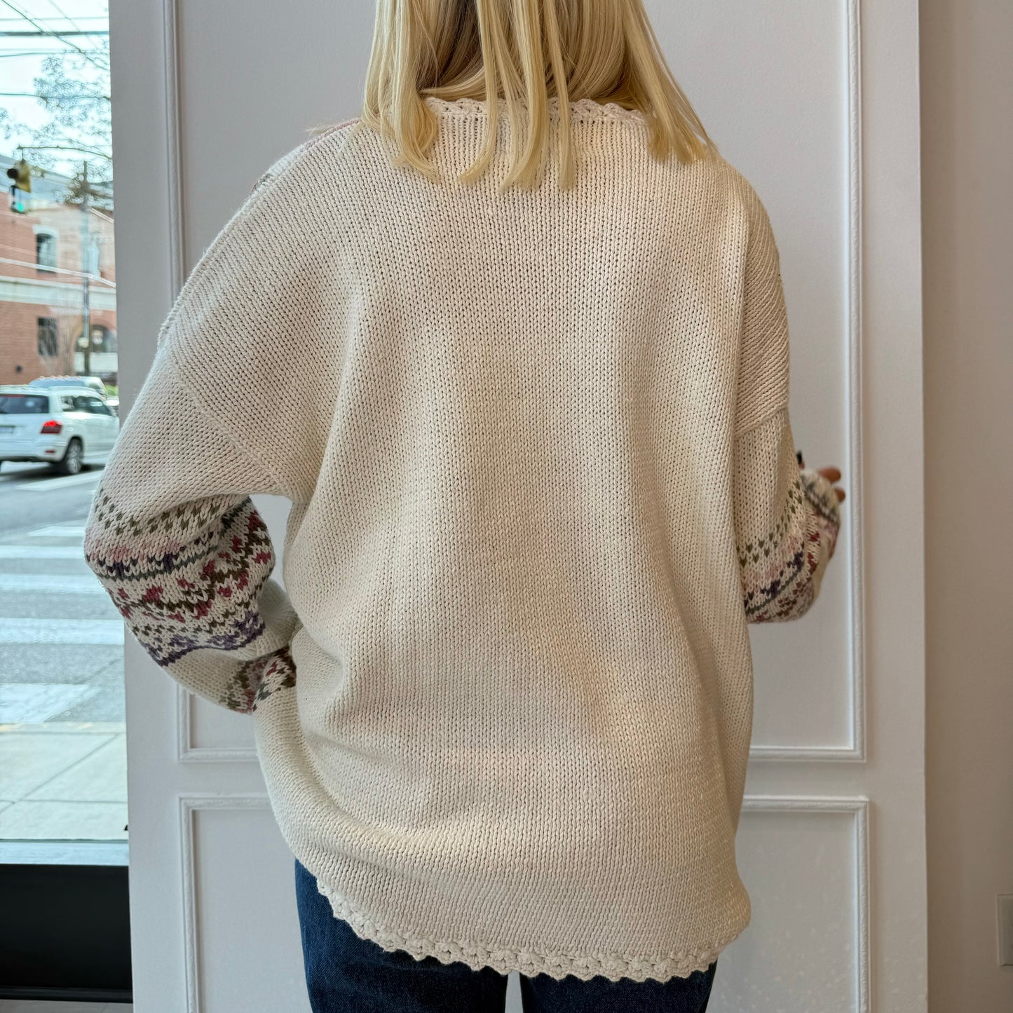 Pastel Patchwork Quilt Sweater 90s