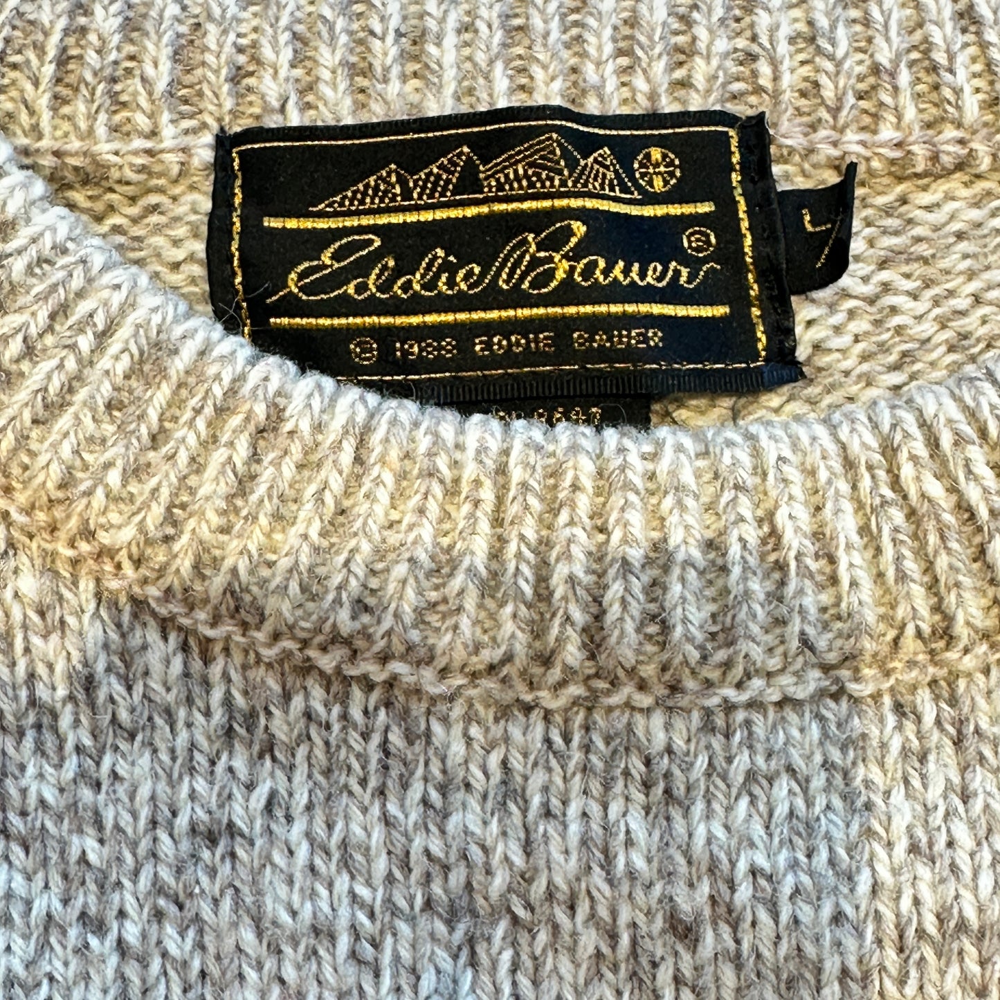 80s Eddie Bauer Cat Hearts Flowers Checkerboard Sweater