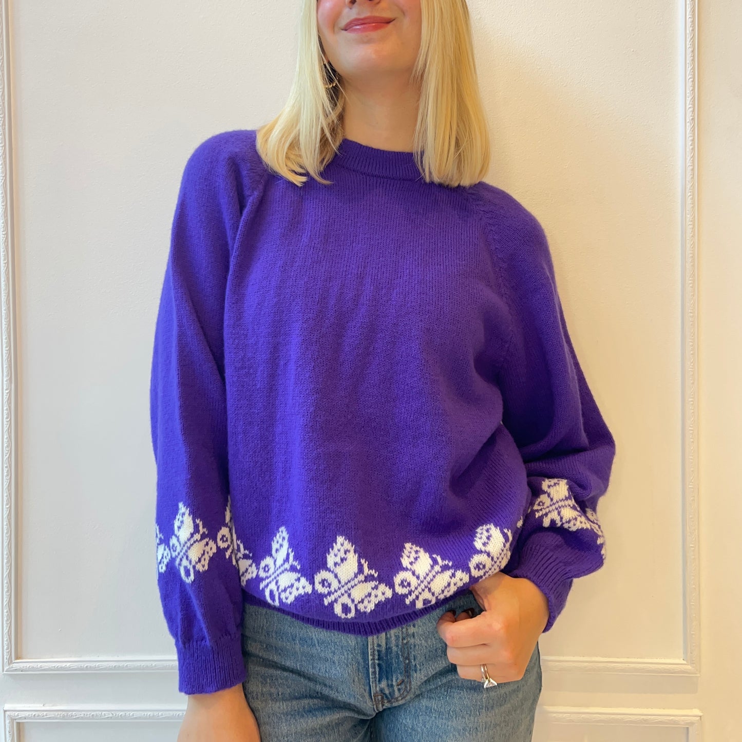 Purple Butterfly Sweater 1980s