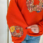 Autumn Puffy Paint Applique Crewneck 90s