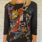 Abstract Cats Shirt y2k