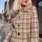 Y2K Coach Tattersall Hampton Tweed 100% Wool Pea Coat size XS