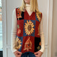 Sunflowers & Birdhouses Sweater Vest 90s