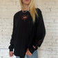 Harley Flame Heart Long Sleeve Tee w/ Sleeve Graphics y2k