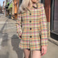 Y2K Coach Tattersall Hampton Tweed 100% Wool Pea Coat size XS