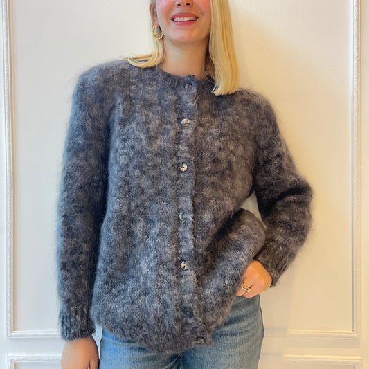 80s Mohair Cardigan Gray