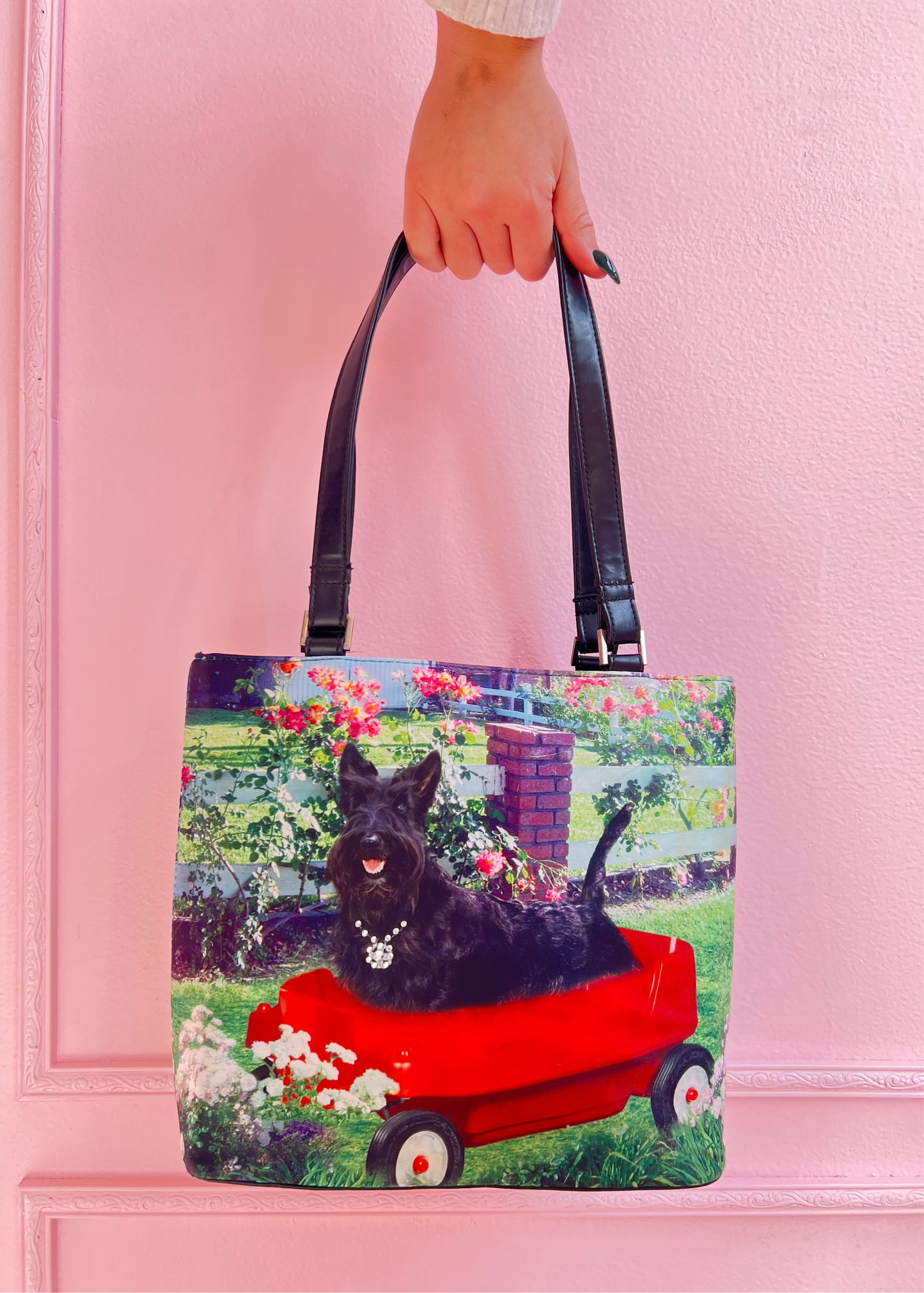 y2k scottie dog purse w/ rhinestone embellishment