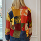 Fruit and Leaves Patchwork Cardigan