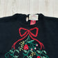 80s Hand Embroidered Bow and Greenery Sweater Susan Bristol