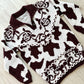 80s/90s Western Cow, Floral, Horse Print Sweater Brown & White