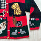 90s Eagle's Eye Dog Cardigan Beagle Collie Yorkie Schnauzer Novelty Buttons