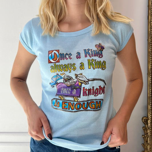 1970s "Once a King" Tee Glitter Screenprint