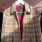 Y2K Coach Tattersall Hampton Tweed 100% Wool Pea Coat size XS