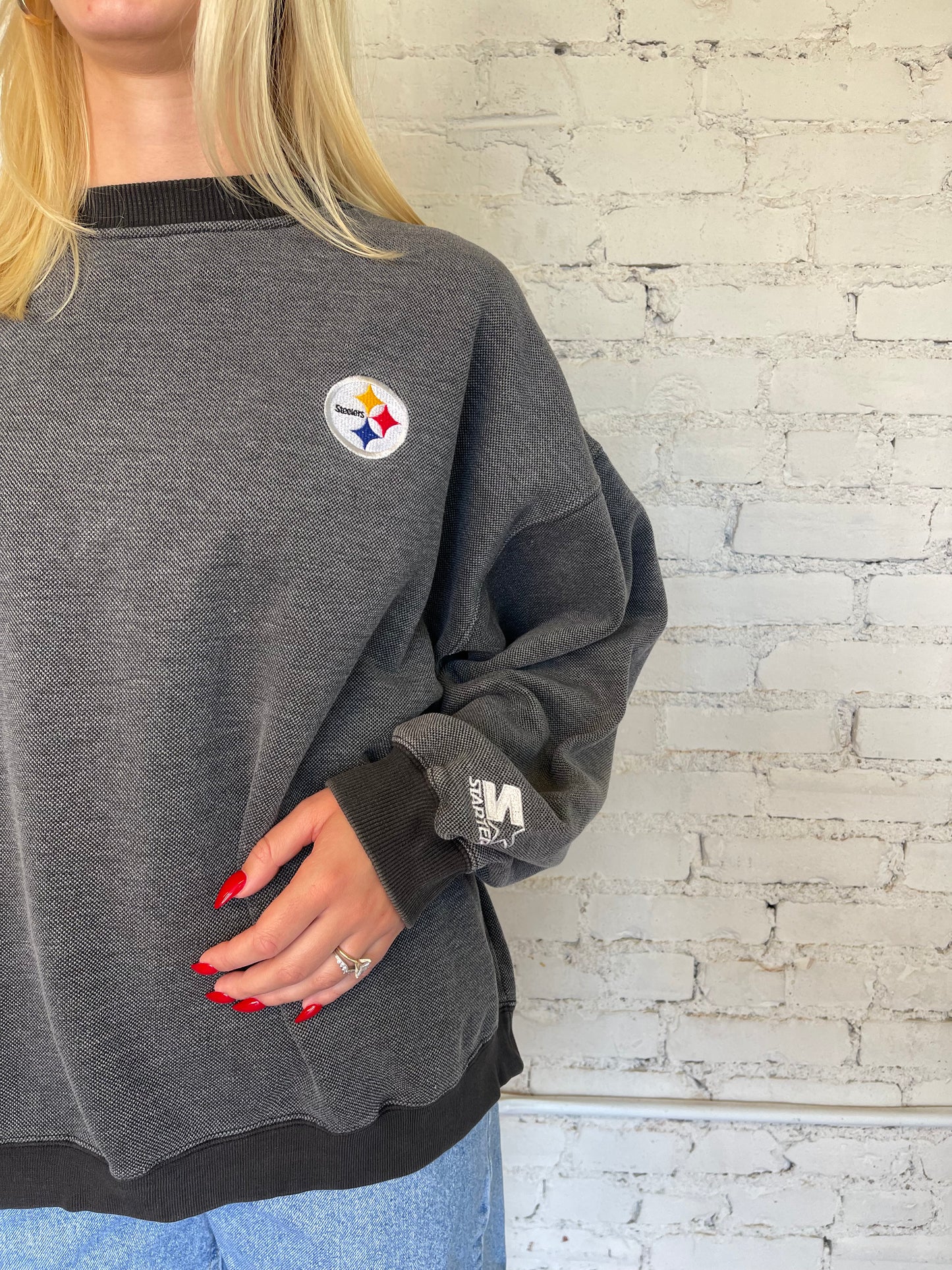 Steelers Starter Textured Crewneck 90s