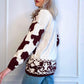 80s/90s Western Cow, Floral, Horse Print Sweater Brown & White