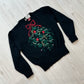 80s Hand Embroidered Bow and Greenery Sweater Susan Bristol