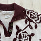 80s/90s Western Cow, Floral, Horse Print Sweater Brown & White