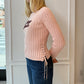 DKNY Embroidered Sweater w/ Lace Up Sides y2k