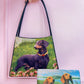 y2k dachshund purse & wallet set with rhinestone embellishment