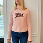 DKNY Embroidered Sweater w/ Lace Up Sides y2k