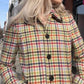 Y2K Coach Tattersall Hampton Tweed 100% Wool Pea Coat size XS