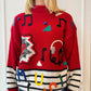 Music Themed Sweater 3D Accents 80s